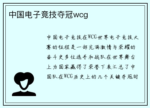 中国电子竞技夺冠wcg